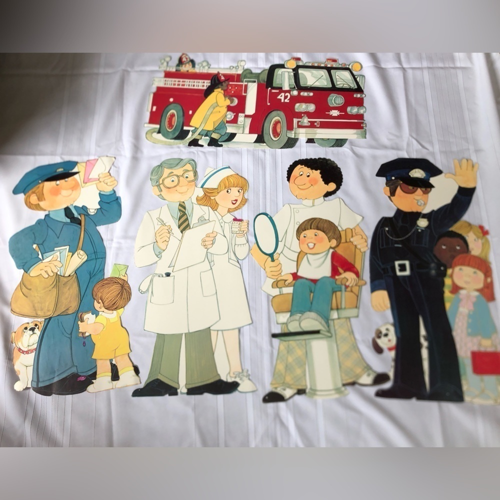 Vtg 1980s Die-cut Careers Characters Set